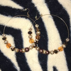 Brown hoop earrings